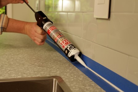 seal joints with caulk